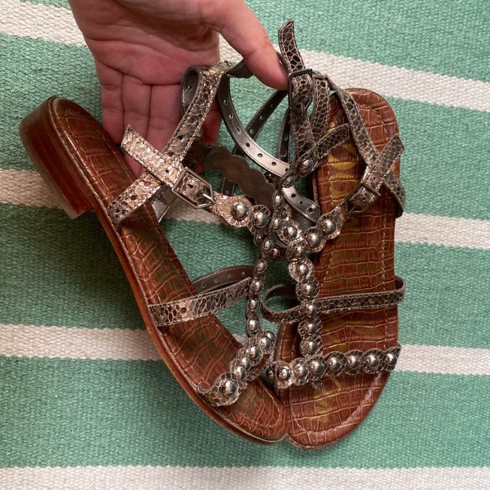 Sam Edelman Leather Studded Gladiator Sandals Size 8.5